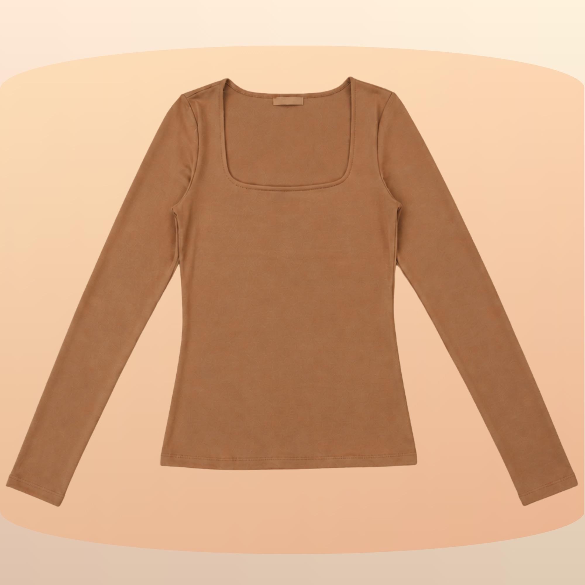 KIT 3 Blusas Feminina Gola Quadrada Manga Longa Segunda Pele Suplex Básica Para o Frio Inverno