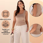 KIT 3 Blusas Regata Feminina Gola Quadrada Alça Larga Moda Verão