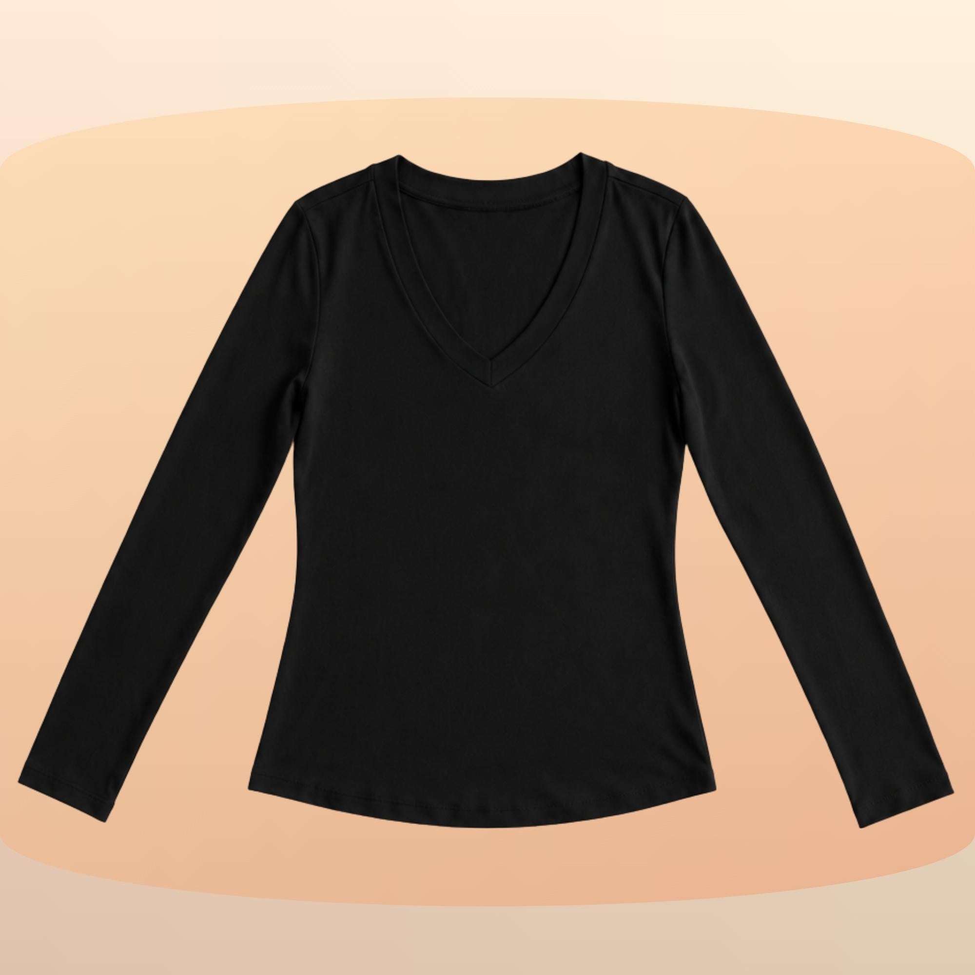 KIT 3  Blusas Feminina Manga Longa Gola V Segunda Pele Básica Para o Frio Inverno