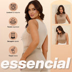 KIT 3 Blusas Regata Feminina Drapeada Gola Boba Malha Fresca Moda Verão