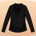 KIT 3  Blusas Manga Longa Feminina Cacharrel Gola Boba Drapeada Segunda Pele Para o Frio Inverno