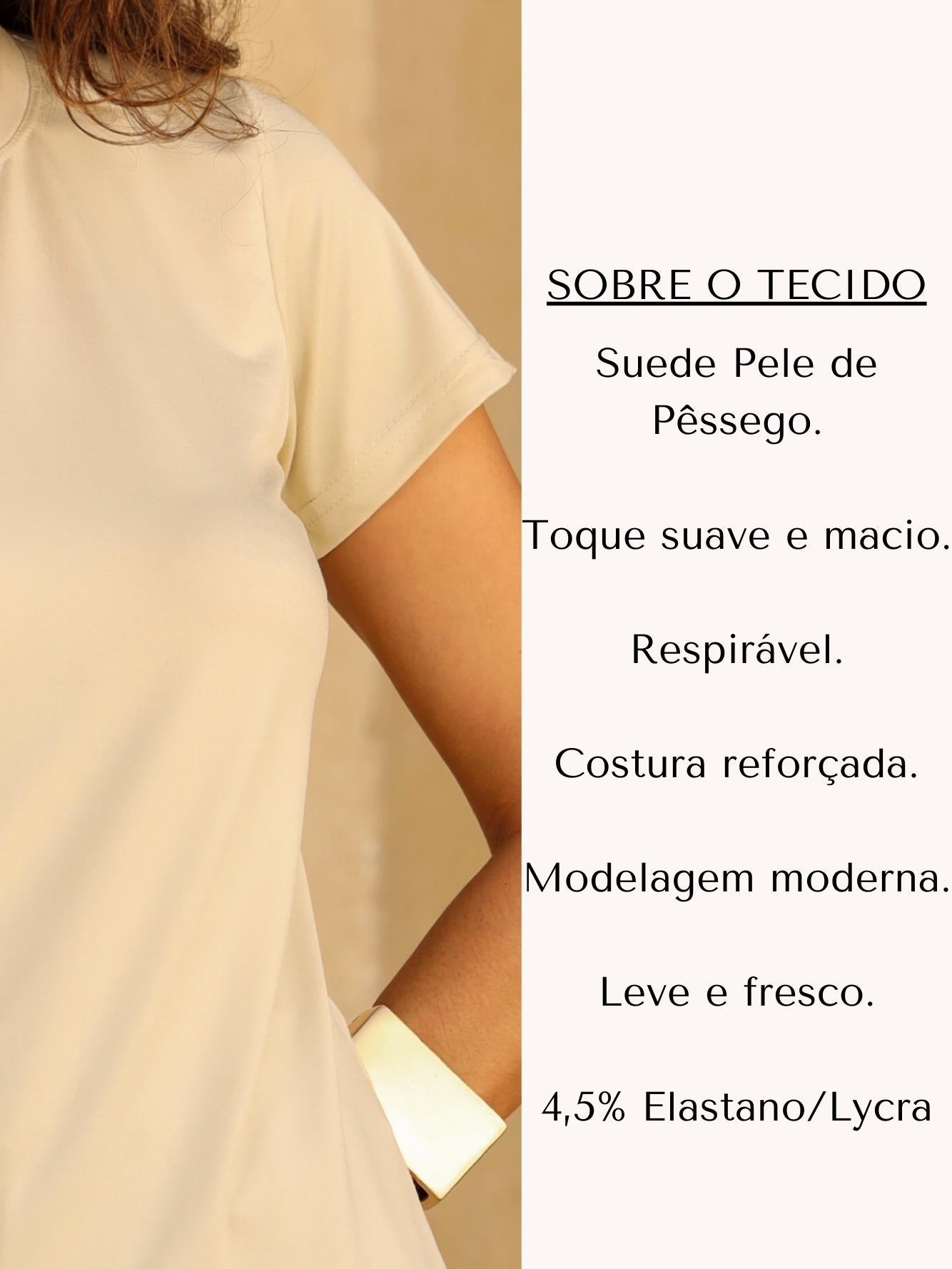 KIT 3 Camiseta Feminina Lisa Básica Blusa Suede Toque de Pessego Moda Verão