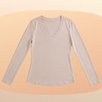 KIT 3  Blusas Feminina Manga Longa Gola V Segunda Pele Básica Para o Frio Inverno