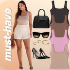 KIT 3 Blusa Regata Feminina Gola Quadrada Suplex Toque Frio Moda Verão