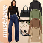 KIT 3 Blusa Feminina Gola Alta Manga Longa Segunda Pele Suede Toque de Pessego